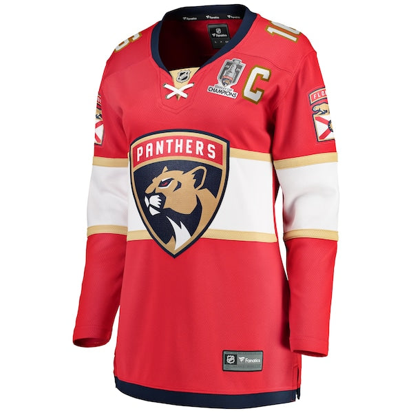 Aleksander Barkov Florida Panthers  Women's Home 2024 Stanley Cup Champions Breakaway Player Jersey – Red