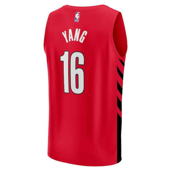 Yang Hansen Portland Trail Blazers  Fast Break Replica Jersey - Red - Statement Edition