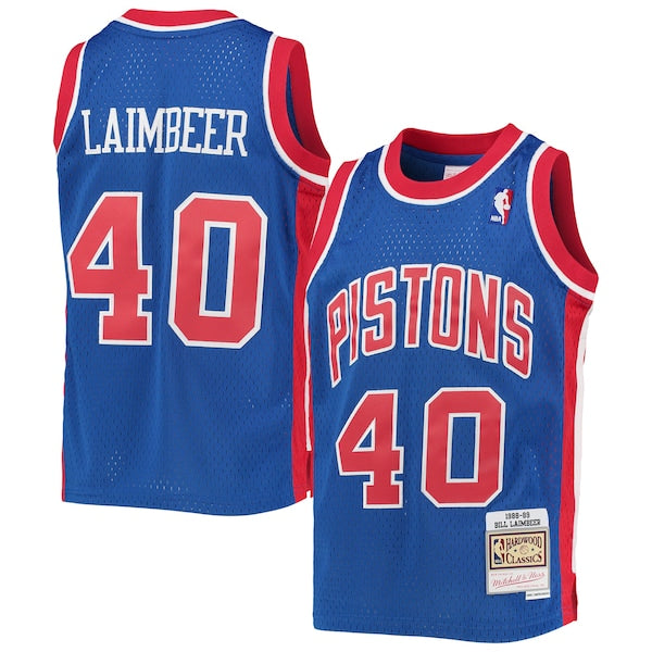 Bill Laimbeer Detroit Pistons Youth 1988/89 Hardwood Classics Swingman Jersey - Blue