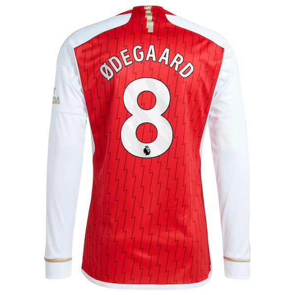Martin Odegaard Arsenal adidas 2023/24 Home Replica Player Long Sleeve Jersey - Red