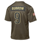 Joe Burrow Cincinnati Bengals Nike Youth 2025 Salute to Service Game Jersey - Olive