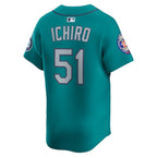 Ichiro Suzuki Seattle Mariners Nike 2025 National Baseball Hall of Fame Nike Alternate Limited Player Jersey - Aqua/White