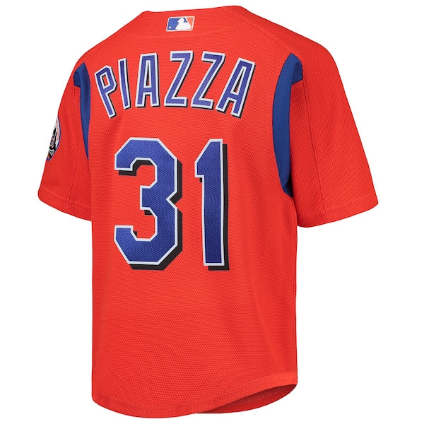 Mike Piazza New York Mets Youth Cooperstown Collection Mesh Batting Practice Jersey - Orange/Black