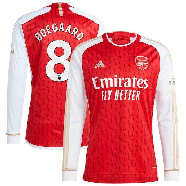 Martin Odegaard Arsenal adidas 2023/24 Home Replica Player Long Sleeve Jersey - Red