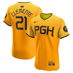 Roberto Clemente Pittsburgh Pirates Nike City Connect Elite Player Jersey - Gold