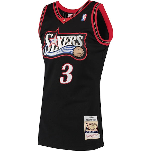 Allen Iverson Philadelphia 76ers  1997/98 Hardwood Classics Authentic Jersey - Black