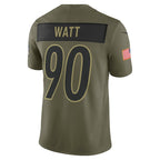 T.J. Watt Pittsburgh Steelers Nike 2025 Salute to Service Limited Jersey - Olive