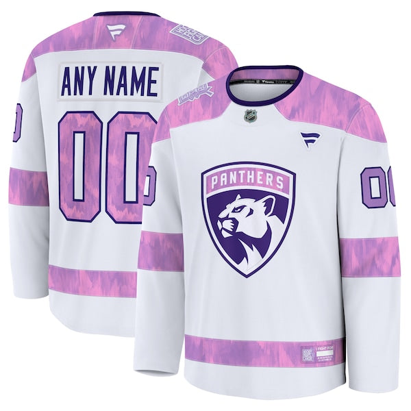 Florida Panthers  2024 Hockey Fights Cancer Custom Practice Jersey - White