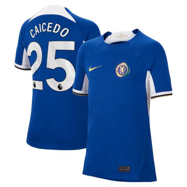Moisés Caicedo Chelsea Nike Youth 2023/24 Home Stadium Replica Player Jersey - Blue