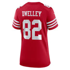Ross Dwelley San Francisco 49ers Nike Women's Team Game Jersey -  Scarlet