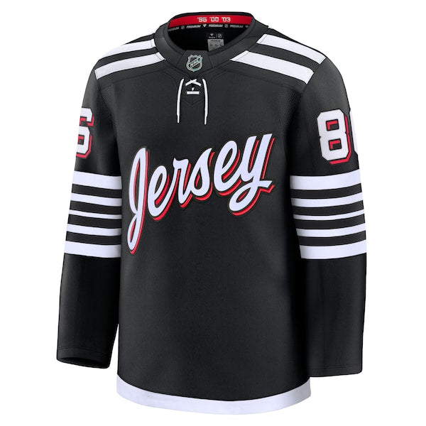 Jack Hughes New Jersey Devils  Alternate Premium Jersey - Black/White/Red