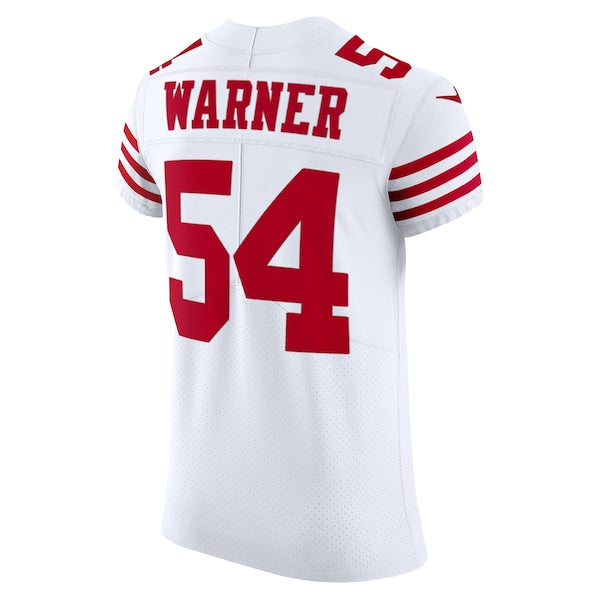 Fred Warner San Francisco 49ers Nike Vapor Elite Jersey - White/Scarlet