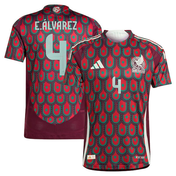 Edson Alvarez Mexico National Team adidas 2024 Home Authentic Player Jersey - Burgundy/Green