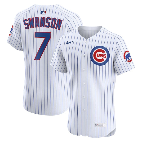 Dansby Swanson Chicago Cubs Nike Home Elite Jersey - White