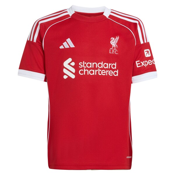 Liverpool adidas Youth 2025/26 Home Custom Replica Jersey - Red/Green