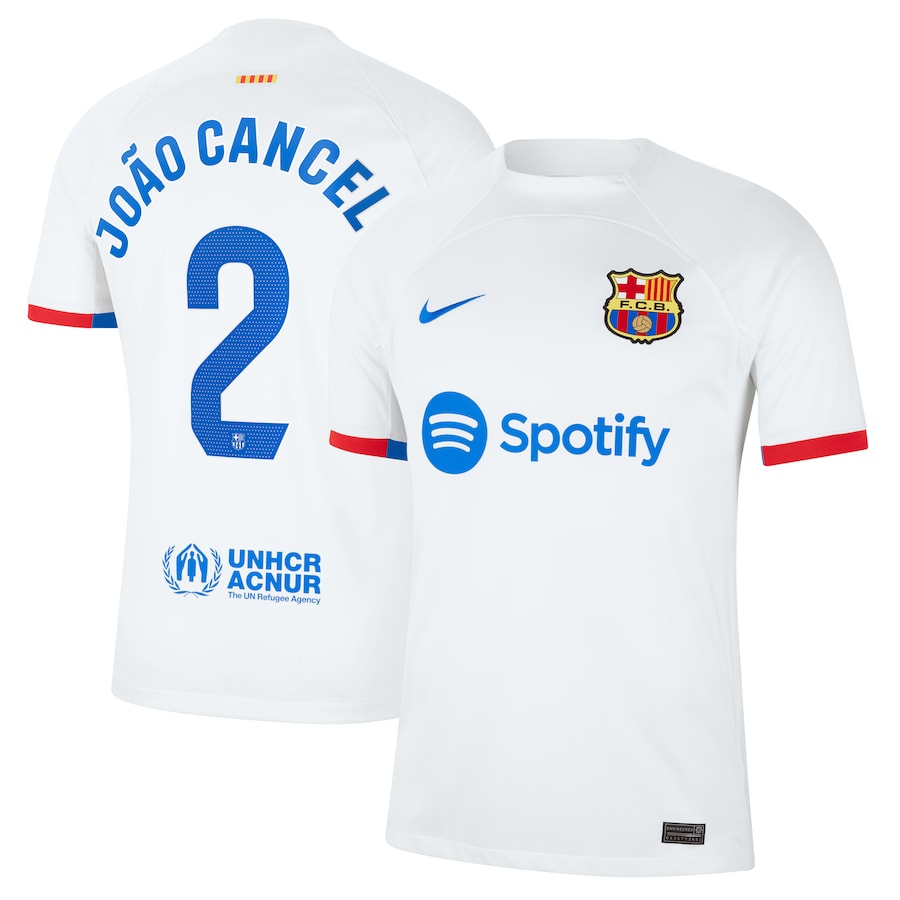 Joao Cancelo Barcelona Nike 2023/24 Home Stadium Replica Player Jersey - Royal/Aqua/White