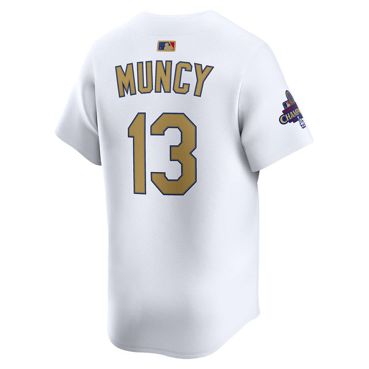 Max Muncy Los Angeles Dodgers Nike 2025 Gold World Series Champions Limited Jersey - White