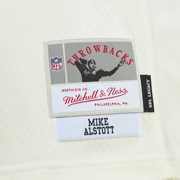 Mike Alstott Tampa Bay Buccaneers Chainstitch Legacy Jersey - Cream