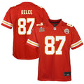 Travis Kelce Kansas City Chiefs Nike Youth Super Bowl LIX Game Player Jersey - Red