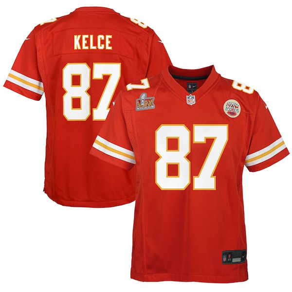 Travis Kelce Kansas City Chiefs Nike Youth Super Bowl LIX Game Player Jersey - Red