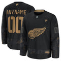 Detroit Red Wings  2024 Military Appreciation Personalized Long Sleeve Practice Jersey - Black