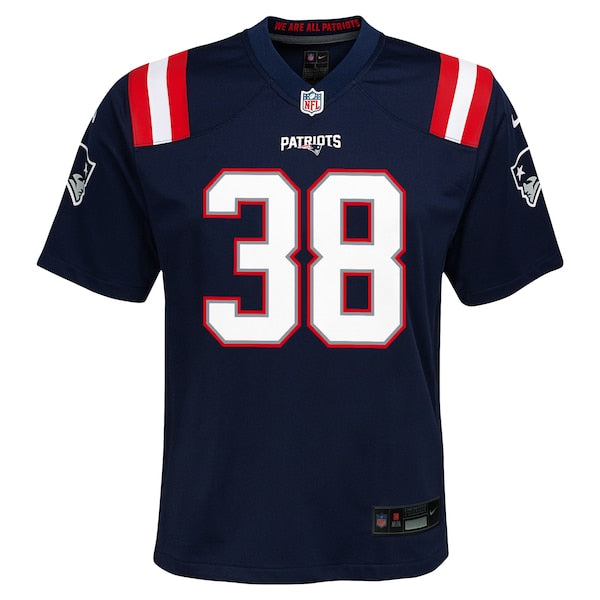 Rhamondre Stevenson New England Patriots Nike Youth Team Player Game Jersey - Navy