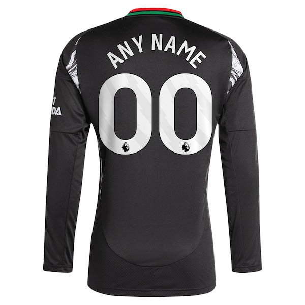 Arsenal adidas 2024/25 Away Replica Long Sleeve Custom Jersey - Black