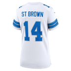 Amon-Ra St. Brown Detroit Lions Nike Women's White Game Jersey - White/Blue