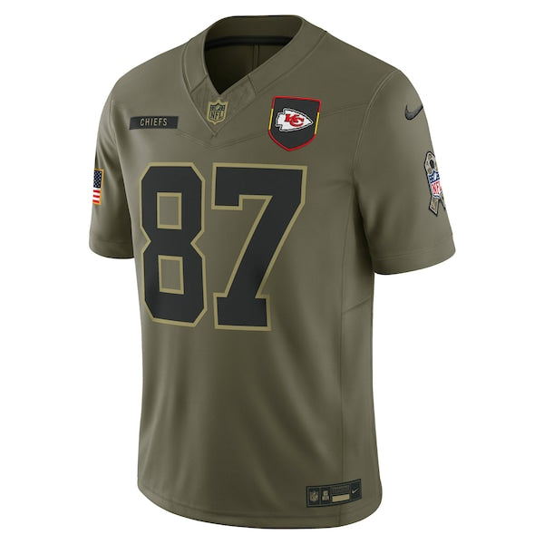 Travis Kelce Kansas City Chiefs Nike 2025 Salute to Service Limited Jersey - Olive