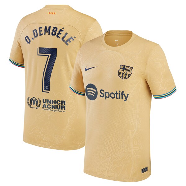 Ousmane Dembele Barcelona Nike Youth 2022/23 Away Replica Player Jersey - Gold