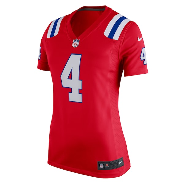 Bailey Zappe New England Patriots Nike Women's Alternate Game Player Jersey - Red/Navy/White