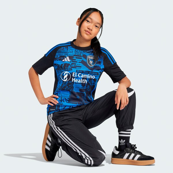 San Jose Earthquakes adidas Youth 2025 Headliner Replica Jersey - Black