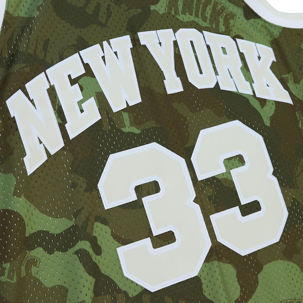 Patrick Ewing New York Knicks Hardwood Classics 1991/92 Ghost Green Swingman Jersey - Camo