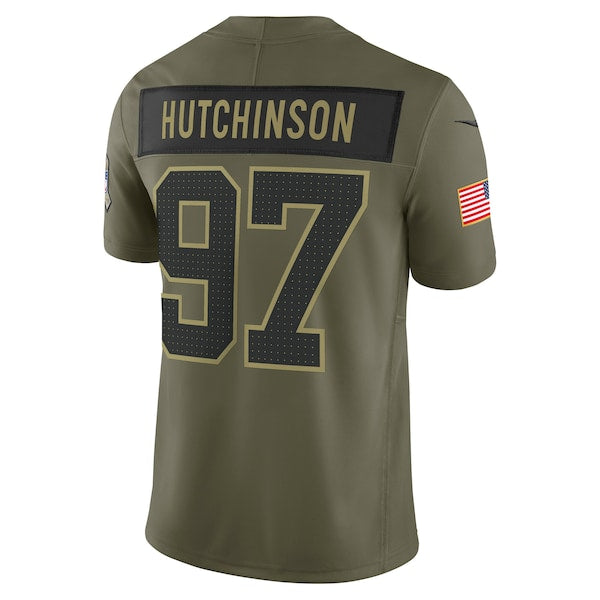 Aidan Hutchinson Detroit Lions Nike 2025 Salute to Service Limited Jersey - Olive