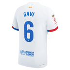 Gavi Barcelona Nike 2023/24 Away Match Authentic Player Jersey - White/Aqua/Royal