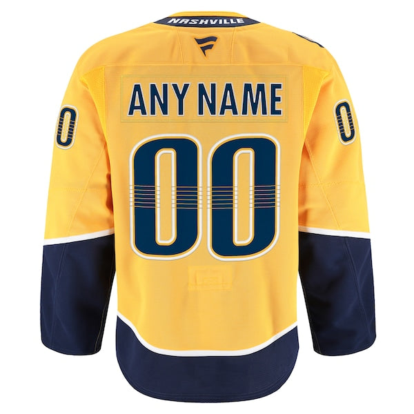 Nashville Predators  Home Authentic Pro Custom Jersey - Gold
