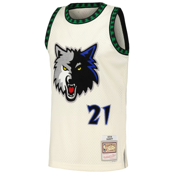 Kevin Garnett Minnesota Timberwolves  Chainstitch Swingman Jersey - Cream