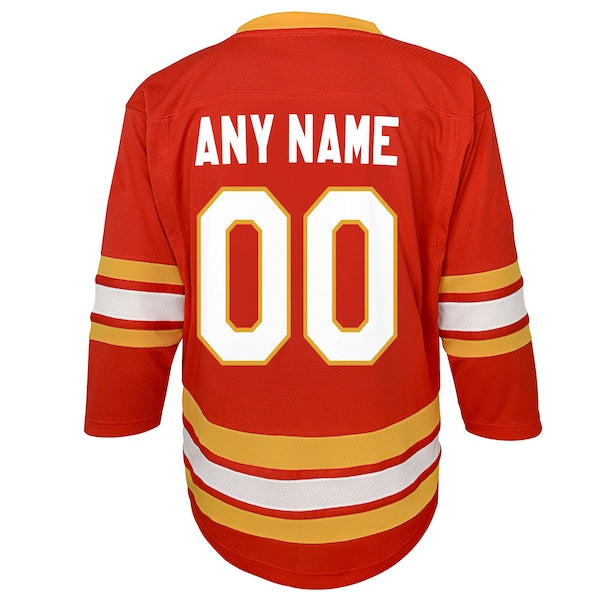 Calgary Flames Youth Home Replica Custom Jersey - Red
