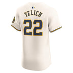 Christian Yelich Milwaukee Brewers Nike Home Elite Player Jersey - Cream