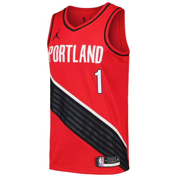 Anfernee Simons Portland Trail Blazers Jordan Brand Swingman Player Jersey - Statement Edition - Red/Black