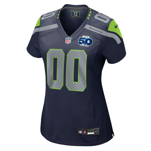 Seattle Seahawks Nike Women's 50th Season Team Custom Game Jersey - College Navy/Royal/Neon Green