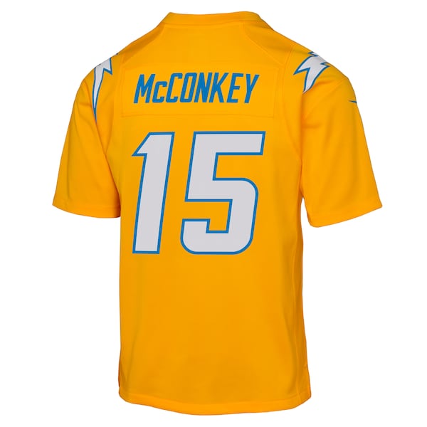 Ladd McConkey Los Angeles Chargers Nike Youth Alternate Charger Power Game Player Jersey - Gold/Navy
