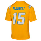 Ladd McConkey Los Angeles Chargers Nike Youth Alternate Charger Power Game Player Jersey - Gold/Navy
