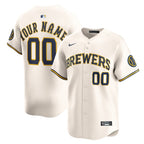 Milwaukee Brewers Nike Home Limited Custom Jersey - Cream