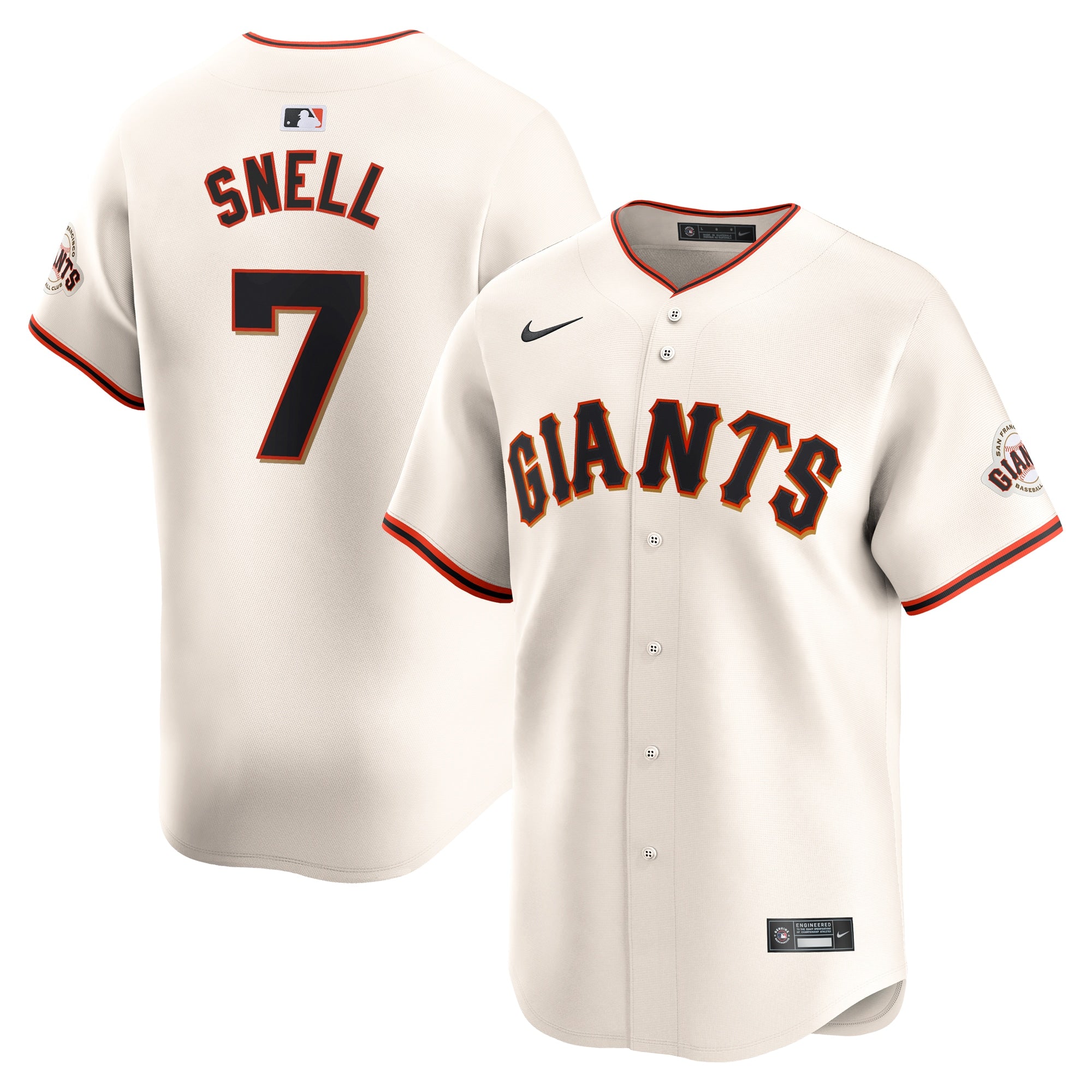 Blake Snell San Francisco Giants Nike Away Limited Jersey - Gray/Cream