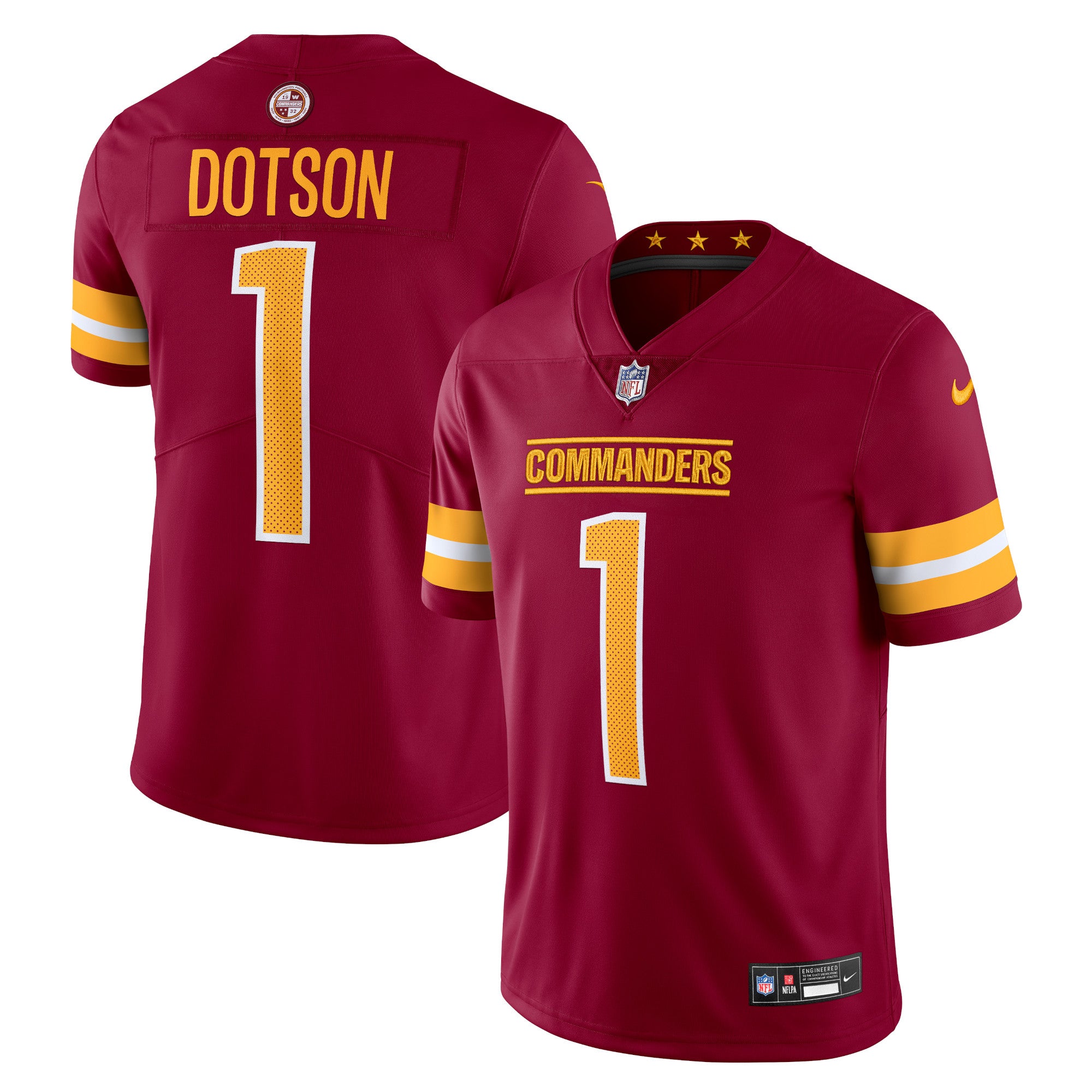 Jahan Dotson Washington Commanders Nike Alternate Vapor Untouchable Limited Jersey - Black/Burgundy