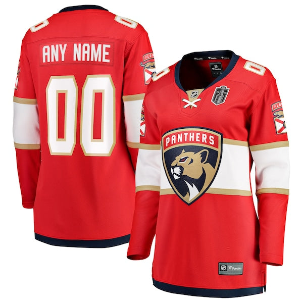 Florida Panthers  Women's 2025 Stanley Cup Final Home Breakaway Custom Jersey - Red