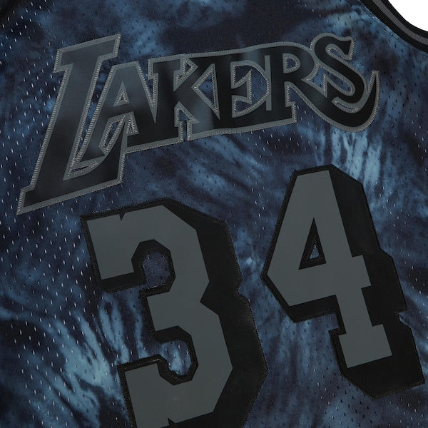 Shaquille O'Neal Los Angeles Lakers Hardwood Classics 1996/97 Tie-Dye Swingman Jersey - Black
