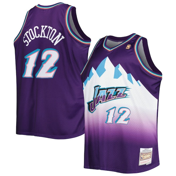 John Stockton Utah Jazz Big & Tall Hardwood Classics 1996/97 Swingman Jersey - Purple