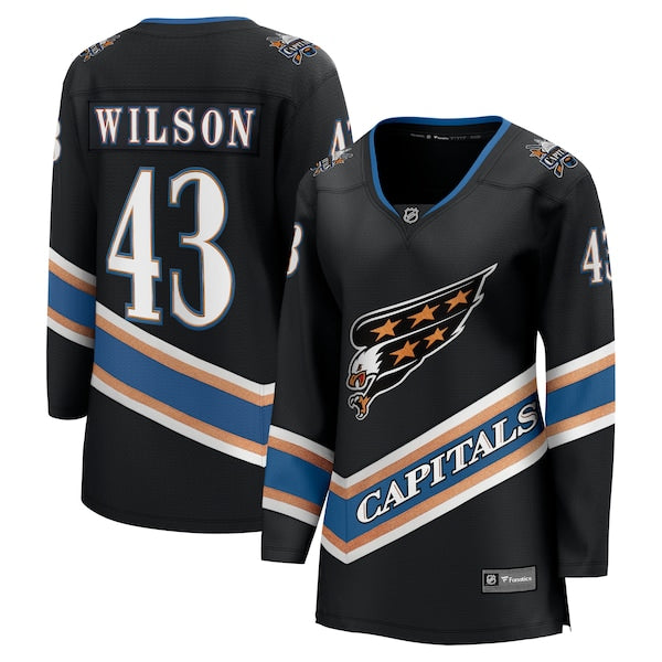 Tom Wilson Washington Capitals  Women's Alternate 50th Anniversary Premier Breakaway Player Jersey - Black/Navy/Red
